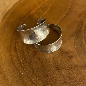 RETIRED James Avery Hammered Hoop Earrings, Sterling Silver